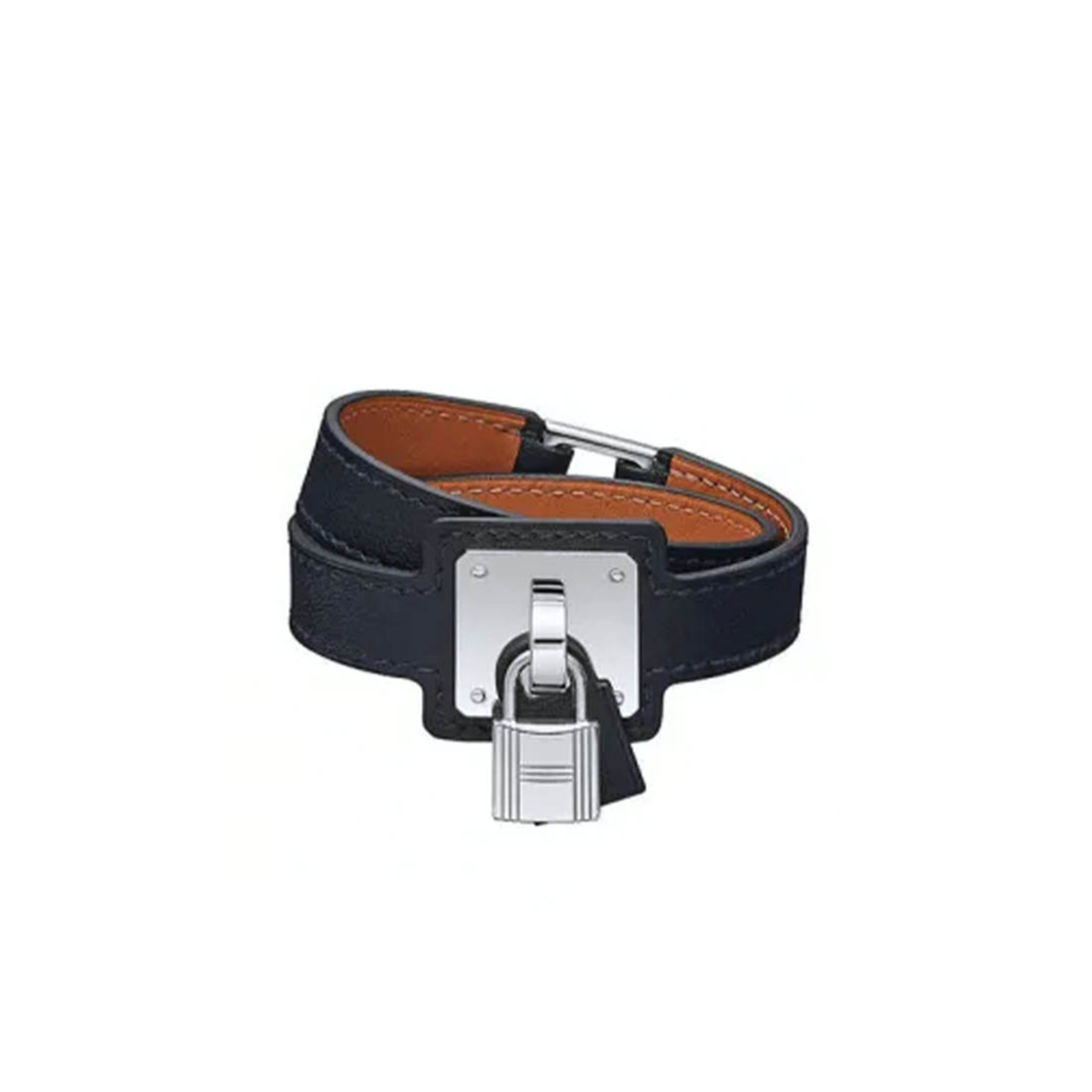 H**mes leather o''kelly wrap bracelet black her617061